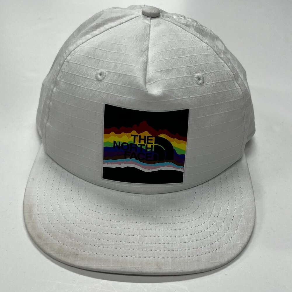 The‎ North Face Plaskett Pride Logo Rainbow Ball Cap Hat Trucker Snapback White
